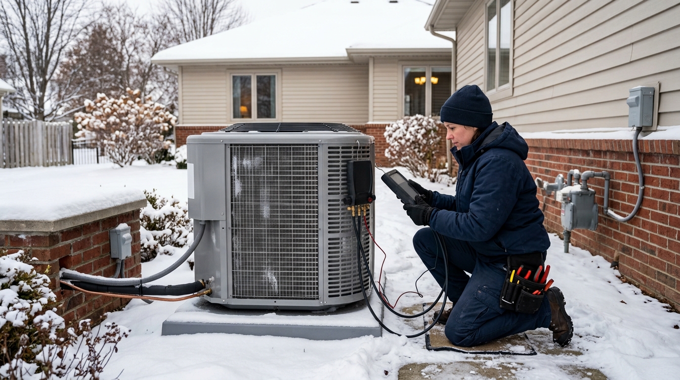 Residential heat pump maintenance in Saline Michigan